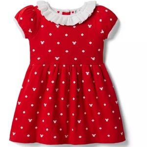 DISNEY Janie and Jack MICKEY MOUSE Red Polka Dot Dress SIZE 6